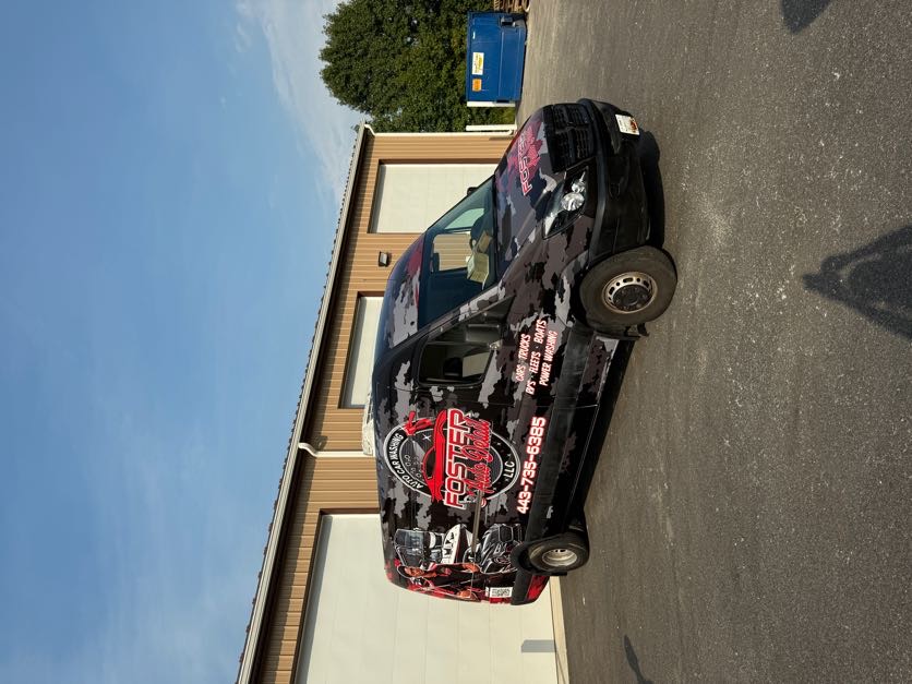 Foster Auto Detail — front view of the branded van by Coastal Wraps